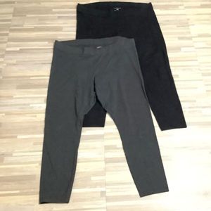 2 Pair Boutique Plus Size 3X Leggings, Black, Gray